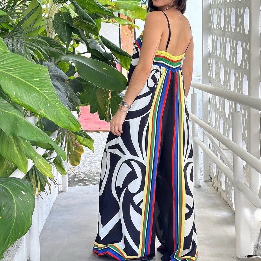 FARM Rio Multicolor Toucan Jumpsuit Size S - Picture 3 of 12